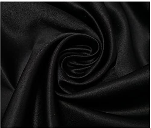 Matte Duchess Bridal Satin Polyester Fabric for Dressmaking Wedding Crafts Quilting Sewing 150cm Wide (10 Metre (1000 x 150cm), Black)