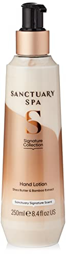 Sanctuary Spa Shea Butter Hand Lotion, No Mineral Oil, Cruelty Free and Vegan Hand Cream Moisturiser for Dry Skin, 250ml