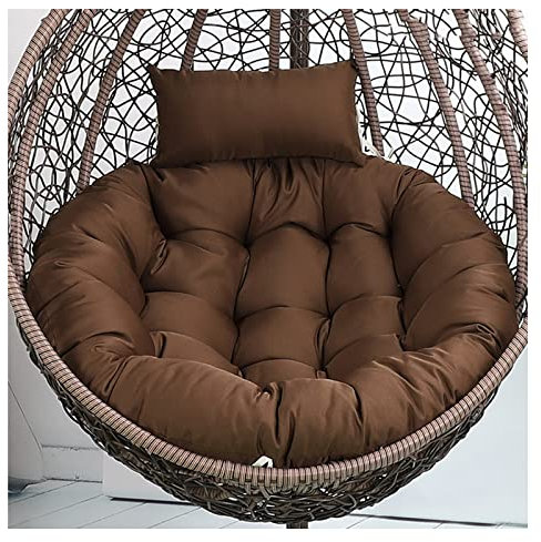 PPGE Sitzkissen für Hängesessel, Hängestuhl Kissen Rund, Hängendes Ei Stuhlkissen Dicker, Schaukel Hängekorb Sitzkissen, Hängesessel Kissen, Auflage Outdoor/Indoor für Häng(Size:125 cm,Color:Braun)