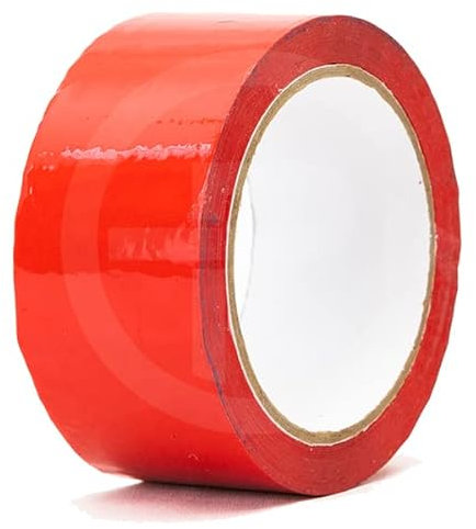 Edenpack Coloured Packing Tapes Low Noise Adhesive Colour Code Packaging Parcels Boxes Strong Seal Acrylic Tape (Red)