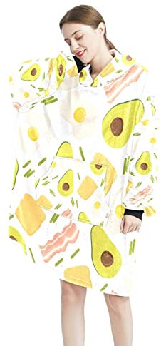 Avocado-Eier, tragbare Decke, Hoodie, übergroße Kapuze für Damen, bequemes Sweatshirt, Multicolor, One size
