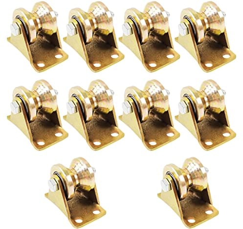10 Stück Umlenkrollen für Seile V-Nut Umlenkrolle Stahlseil Doppelkugellager Stahl Seilrolle 150kg Tragfähigkeit Pulley für Wäscheleine Industriemaschinen Rolltore Fitness
