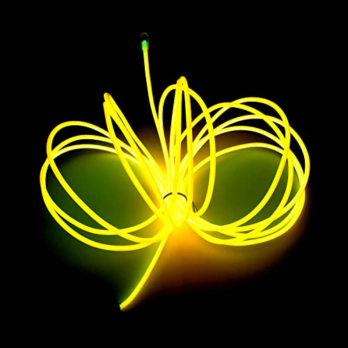 Balabaxer Gelbe Lichtleiste, tragbare Neon-Lichtleiste des Batteriepakets 5 m, kann nach Belieben zugeschnitten werden, anwendbar auf Party, Halloween, DIY-Dekoration