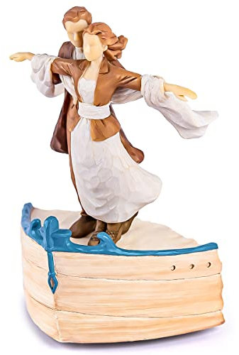 AIDLNS Spieluhr für Paare, geformte, handbemalte Spieluhr, Jubiläumsfiguren, Valentinstagsgeschenk für Ehefrau, Ehemann, Freund, Freundin (Liebesboot-Serenade)