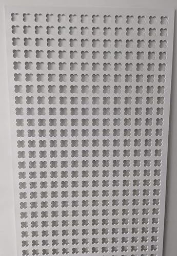 Laserkris Kühlerschrank Wand Dekoratives Sichtschutzgitter - gelocht 6mm dicke MDF-Platte (1200 mm x 610 mm) K76 Muster (weiße Grundierung)