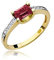 Gold Ring 585 mit Diamant Rubin 0,80ct - 14