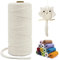 LEREATI Corde Macramé 3mm x 100m, Fil Macramé Simple Torsion Coton Naturelle Ficelle Corde, Cordon Coton pour Rideau Macrame, Porte Plante Mural, Bricolage, Boho Decoration (Naturel)