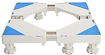 Base de Machine à Laver Double Tubes Support de Réfrigérateur Largeur/Longueur Télescopique 50-72cm Plateaux de Sol Support de Climatiseur Support Anti Vibration Muet Base de Climatiseur - 400kg