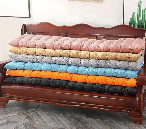 EN AyuL Dickes Bankkissen, 8 cm, Baumwolle, 2- und 3-Sitzer, rechteckig, Bankkissen, Sitzkissen, Baumwollbankkissen für Garten, Zuhause, Chaiselongue, Schaukel, Terrasse, Sofa (140 x 40 cm, Gelb)