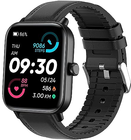 Blueshaweu Strap Compatible with TOOBUR IDW16 / IDW19 Smartwatch, Leather Silicone Classic Replacement Watch Strap for TOOBUR IDW16 / TOOBUR IDW19 / Loddery IDW19 Smartwatch