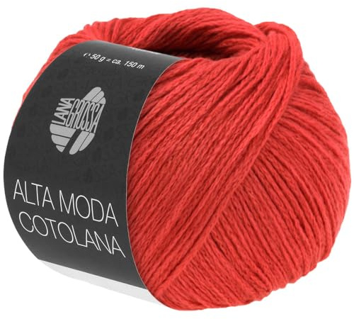 LANA GROSSA Alta Moda Cotolana | Edles Kettengarn aus 45% Schurwolle (Merino superwash), 45% Pima Baumwolle & 10% Polyamid| 50g Wolle zum Stricken & Häkeln | 150m Garn FB 51