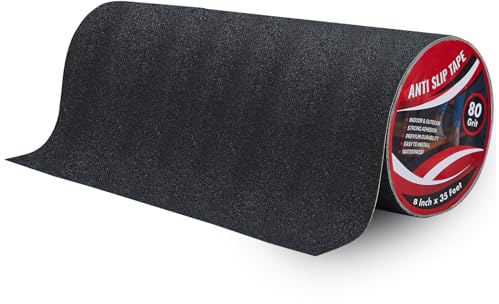IONCAT Anti Slip Tape for Steps, Grip Tape Heavy Duty,20 CM x 10.6 M, Black | Non Slip Tape for Steps Outdoor and Indoor, Non Skid Tape for Stair Treads, Non Slip Strips for Ramp, High Traction, 80 Grit