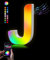 LED Buchstabenlampe – Farbwechsel Alphabet Licht mit USB, APP-Steuerung, Musik Sync – Geschenk Mädchen 12 Jahre, für Geburtstag, Wanddeko, Nachtlicht Kinderzimmer - Buchstabe J