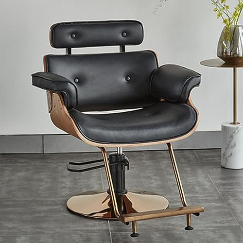 Aioneer Salon-Friseurstuhl, 360 Grad drehbarer Friseurstuhl, Leder, hydraulischer Rasier-Styling-Stuhl für Beauty Spa, Tattoo und Barbershop (schwarz)