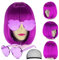 DAJOOEE Perruque synthétique courte violette avec frange plate, résistante à la chaleur, pour cosplay et fêtes costumées