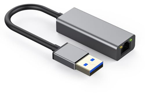 USB to Ethernet Adapter USB 3.0 MONLUKY USB Ethernet Adapter Gigabit Ethernet to USB Adapter Aluminum Plug and Play USB Network Adapter USB to RJ45 Adapter for Laptop Tablet PC Phone Macbook iPad