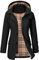 UMIPUBO Imperméables Vestes pour Femme Longue Manteau à Capuche Imperméable Coupe-Vent Zip Poncho d'Extérieur Coupe Vent Veste de Pluie Printemps Automne (Noir, S)
