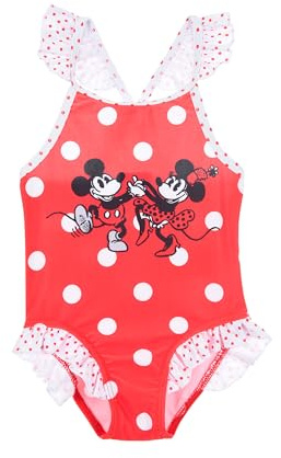 Sun City Badeanzug Mädchen Kinder | Minnie Mouse | ab 12 bis 36 Monate | Mickey Mouse | Einteiler | Baby Bademode (DE/NL/SE/PL, Numerisch, 98, Rot)