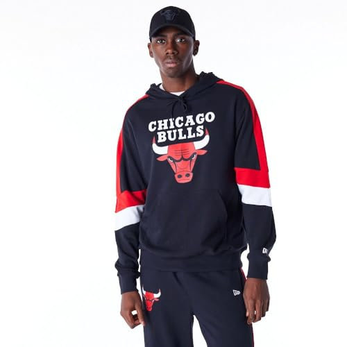 CHICAGO BULLS Unisex Basketball Hooded Kapuzenpullover, Schwarz, L EU