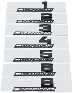 AQXYWQLL Giossy Schwarzes 3D-ABS-Wettbewerbs-ABS-Emblem Thunder Edition, kompatibel mit M1 M2 M3 M4 M5 M6 M8, Kofferraum-Abzeichen-Aufkleber(M5 Competition)