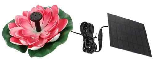FUNOMOCYA Solarbetriebener Schwimmender Gartenbrunnen Lotus Form Poolbrunnen Teichbrunnen Solarleuchten Schwimmender Wasserbrunnen Outdoor Landschaftsgestaltung Lotus