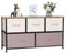 LYNCOHOME Kommode mit Schubladen aus Stoff, Sideboard TV Schrank Flur Schrank mit 5 Stoffschubladen und Fächern, Schubladenschrank Ordnungsmöbel für Küche Büro Bedroom