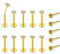 PiercingJak 10stk Lippenpiercing Gold Chirurgenstahl Labret Stud Ohrstecker Tragus Helix Piercing mit Zirkonia Kugel Push In Ohrpiercing Stecker 1.2mm 8mm