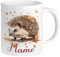 GRAZDesign Herbst Tasse Igel mit Namen personalisiert, Becher mit Herbstmotiv, Geschenk für Waldliebhaber, Keramik 330ml