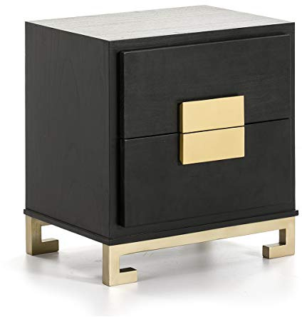 MESITA DE NOCHE 56X41X60 MEDERA MINDI NEGRO/DORADO