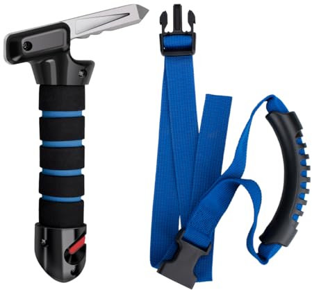 PCVANLEY 2 Pcs Blau Auto Assist Gerät Sicherheit Handle Kit, Multifunktion abnehmbare Grip Fahrzeug Haltegriff Bar Mobilität Hilfe für Behinderte, ältere Menschen