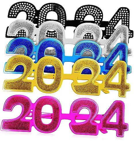 Ciieeo 5stücke Neujahrsbrillen Modellierungsbrillen Kunststoffbrillen Frohes Neues Jahr Für Partys Feiern Und Silvesterfeiern