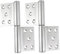 -2 cerniere a bandiera for porte e finestre a due ante tono argento da 12,7 cm