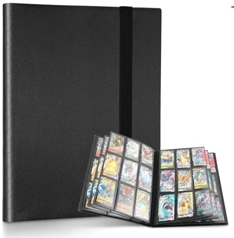 9-Pocket Trading Card Binder, 12 Pages Holding 216 Pockets, PU Trading Card Album Card Folder Card Binder Holder Album for MTG, TCG, Pokemon Yu-Gi-Oh, Basketball Sports Cards, Game Cards