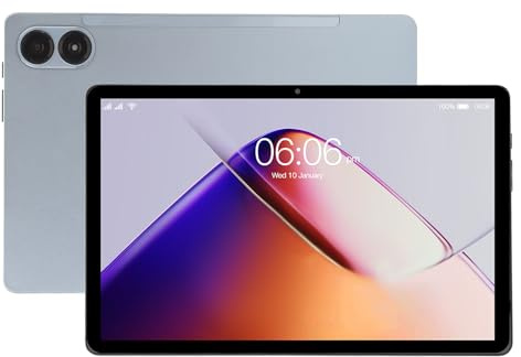 Plyisty 10,95-Zoll-Tablet mit Android 12, 2000 X 1200 HD-Bildschirm, 5 MP 13 MP Dual-Kamera, Quad-Core-Prozessor, 6000 MAh Bluetooth 5.0 WiFi Tablet PC, 128 GB Erweiterte (4+64G