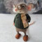 Cute Needle Felted Mouse, Christmas Wool Felt Mouse Ornament, Cute Felt Mice Figurine for Halloween Christmas Decor, Felted Christmas Mouse Semi-Finished Products DIY Material Kit (A)
