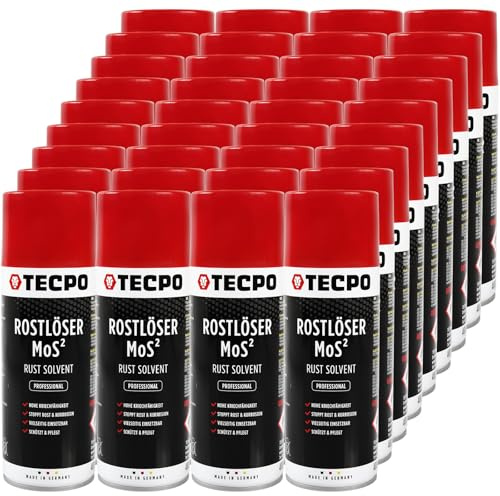 TECPO 36x Rostlöser MoS², 400ml Schmiermittel Rost Umwandler - Multifunktionsspray mit Korrosionsschutz und Kriechfähigkeit für oxidierte und verrostete Verbindungen