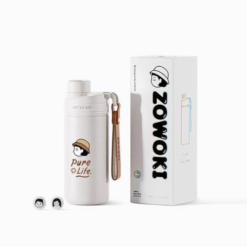 OZWJDY Cups for Girls New 14oz Large Capacity Water bottle316 Stainless Steel Student Thermos Water Bottle Small Mouth Anti-Choking Design Stanley Cup Leather Carry String Easy to Carry Water Cups