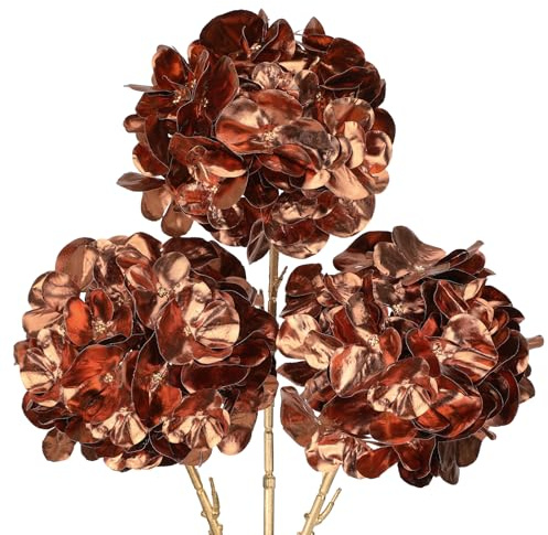 Oairse Fleurs de Noël artificielles Hortensia Paillettes Fleurs de Noël pour sapin de Noël Décoration DIY Fleurs artificielles pour décoration d'arbre de Noël Nouvel An Ornements