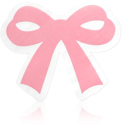 PARTY GO 40 Blatt Schleife Form Serviette Papier Servietten Cute Girl Pink Shaped Paper Servietten Kann für Kindergeburtstag Party verwendet werden