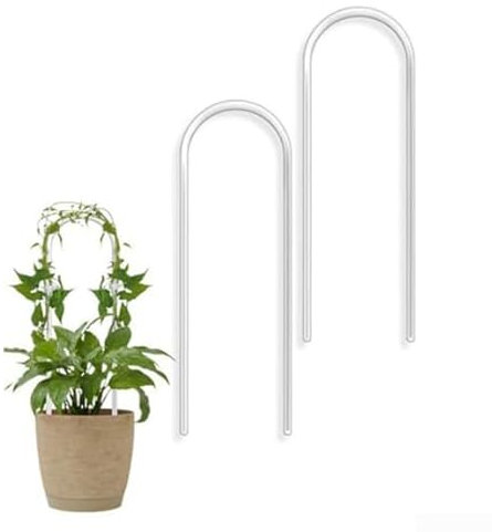 U-förmiges Acryl Pflanze Klettergerüst Indoor Reben Blumen Unterstützung Zimmerpflanze Klettergerüst Transparent Spalier für Glyzinie Monstera Efeu 41x10x1cm 2 Stücke