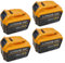4x12Ah Replacement for Dewalt 18V Battery for DCB184 DCB180 DCB181 DCB182 DCB200 DCB201 DCB204 With Led Indicator
