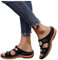 Bastwahl Chaussure Sandales et Mules pour Femmes été Confortable en Cuir Mode Bout Ouvert Compensées Plateforme Premium Orthopédiques Nu-Pieds Sandales de Plage Bohemia Romain Pantoufles
