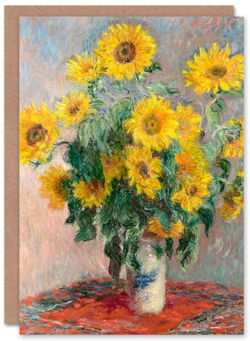 Artery8 Claude Monet Art Card Bouquet of Sunflowers Painting