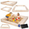 MODO24 Sandkasten mit Sitzbänken, Holzsandkasten, Gartenspielzeug für Kinder, Sandkasten für Garten, Outdoor Sandkasten mit Bänken, Abmessungen 140x137 cm, Farbe: Naturholz (unbehandelt)