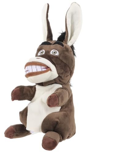 VICASKY Plüsch Esel Handpuppe Weiches Kuscheltier Handspielzeug für Storytelling Eltern Junge Mädchen Interaktive Tier Handpuppe für Rollenspiele und Fantasieentwicklung