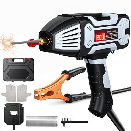 Portable Welding Machine Handheld, 220V ARC Welder Machine with IGBT Inverter 20-200A Current Adjustment, Electric Welder Machine Fits for 3/32-1/8 (2.5-3.2mm) Wire Rods