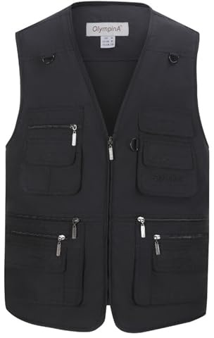 Btmpmcs Homme Gilet de Pêche Gilet de Extérieur Décontracté Léger Respirant Veste sans Manches Veste de Sport Camping Chasse Photographie Gilet Veste avec Multi-Poche