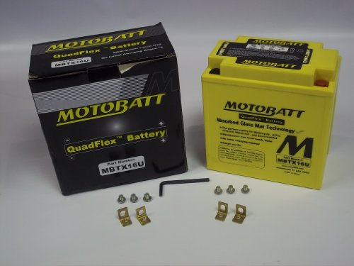 Motobatt Mbtx16u Motobatt Mbtx16u batterie 12 V 19 A 250 CCA Factory activée Quadflex AGM Batterie