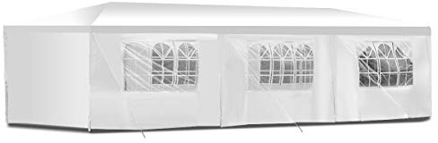 Tenda/Gazebo per Feste Impermeabile Bianco Tendone per Fiere,Feste e Mercati. Disponibile in due misure 3x6 e 3x9 (3x9 M)