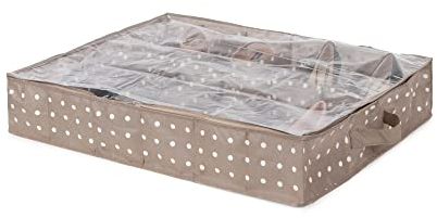 Compactor Bolsa de almacenamiento de zapatos, Gama Rivoli, Color beige, Tamaño 76 x 60 x15 cm, Capacidad para 12 pares, Ventana transparente, RAN4481_B